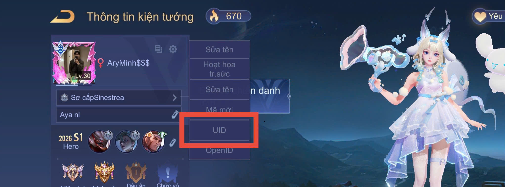 Hướng dẫn tìm UID Liên Quân